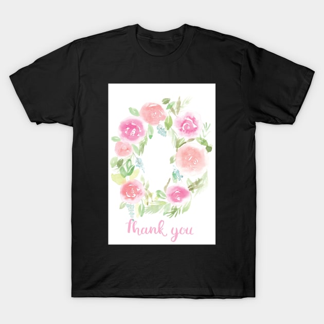 Thank You Watercolor Card T-Shirt by Harpleydesign